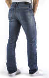 86A Distressed mid wash jeans