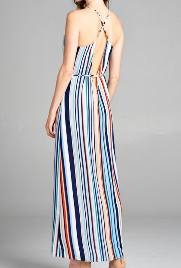 Multi stripe maxi dress - D.N.A. Couture