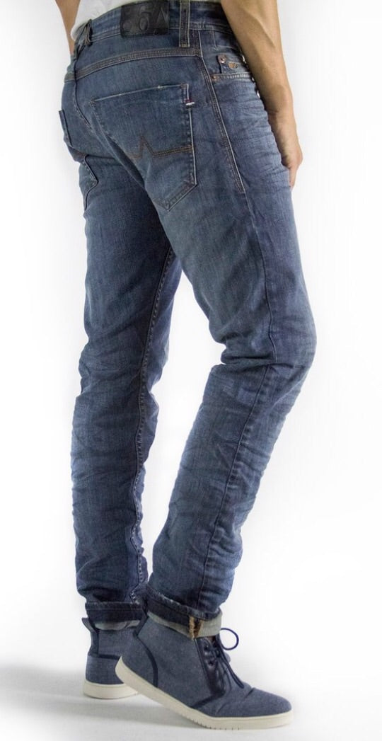 Neo Blue Denim Fade Charcoal Skinny Jeans 98% Cotton 2% Spandex