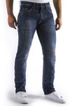 86A Distressed mid wash jeans