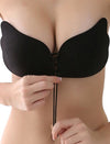 Lace up adhesive strapless bra