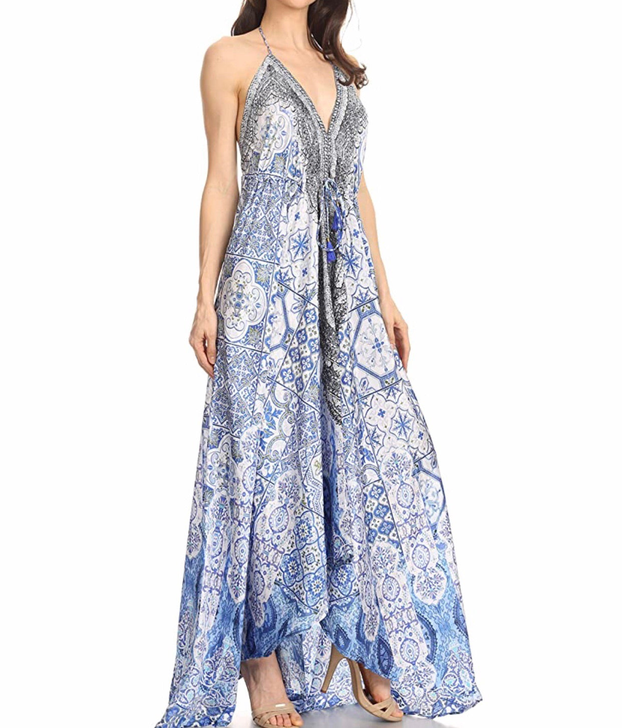 Palm beach silk maxi dress Outlet